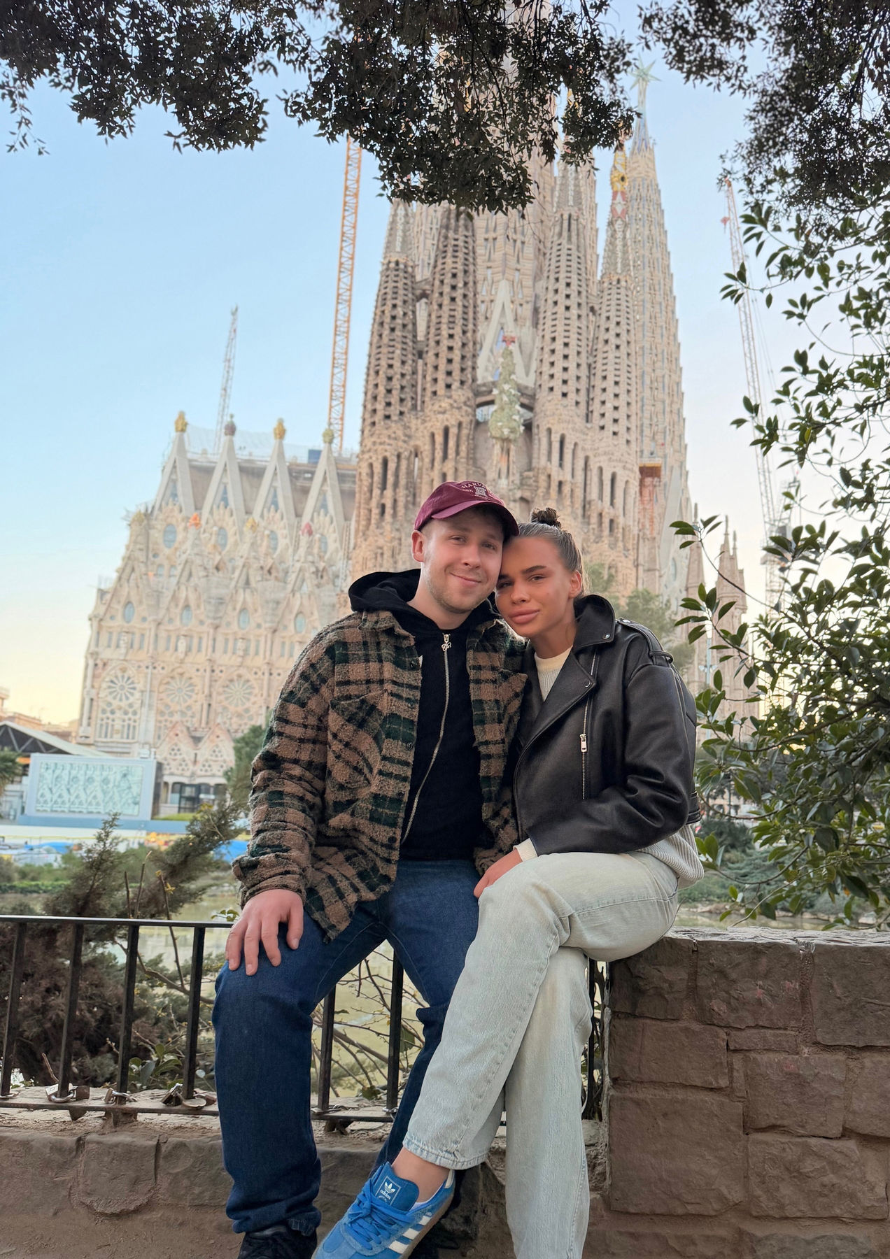Together in front of the Sagrada Família in Barcelona